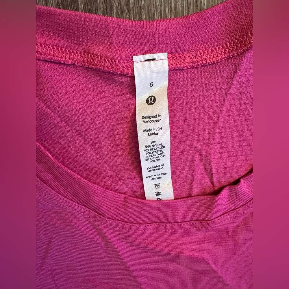 New with tags Lululemon Swiftly Tech Long Sleeve 2.0 Sonic Pink.Hot pink. Size 6 - Picture 10 of 12